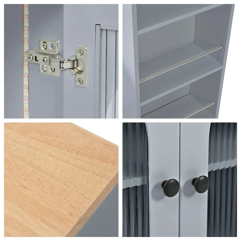 Rolling Kitchen Island With Extended Table,Kitchen Island on Wheels