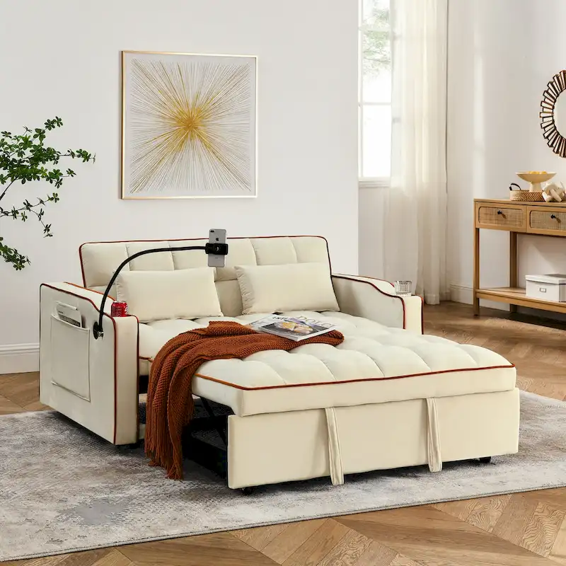 55.51 inch versatile foldable sofa bed in 3 lengths