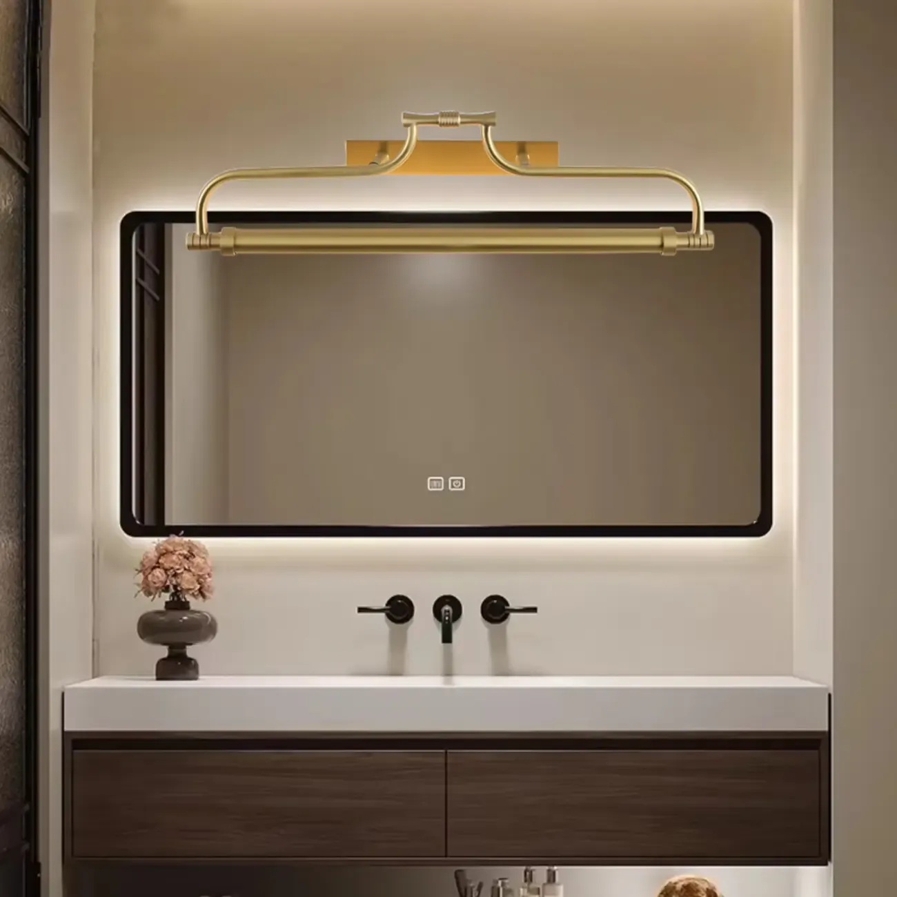 Geometric Gold Metal Vanity Light with LED