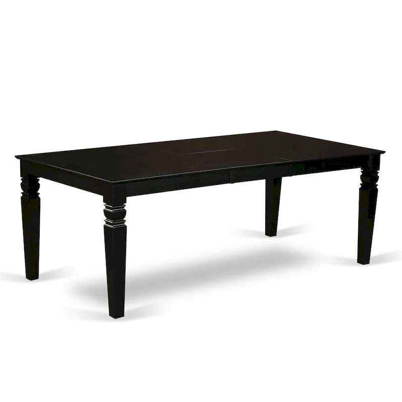 East West Furniture Dining Room Furniture Set- a Rectangle Kitchen Table and Dining Chairs, Black (Pieces Options)