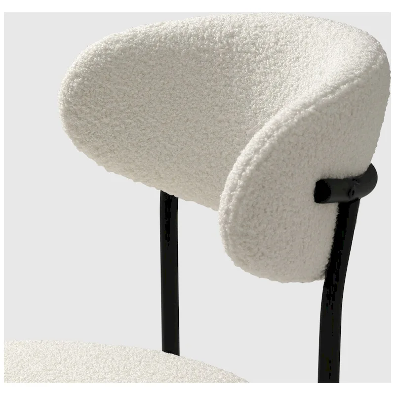 Bayville Mid-Century Curved Back Fabric Upholstered Metal Dining Chair (Set of 6)