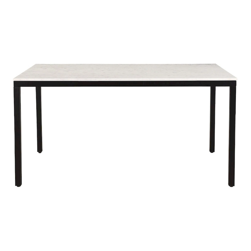 Aurelle Home Pariso Modern White Marble-Top Table - 60 W x 30 H x 36 D