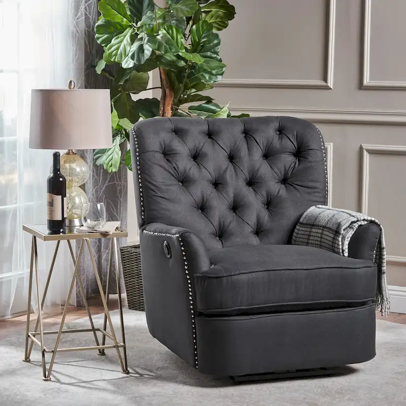 Salomo Tufted Fabric Power Recliner by Christopher Knight Home