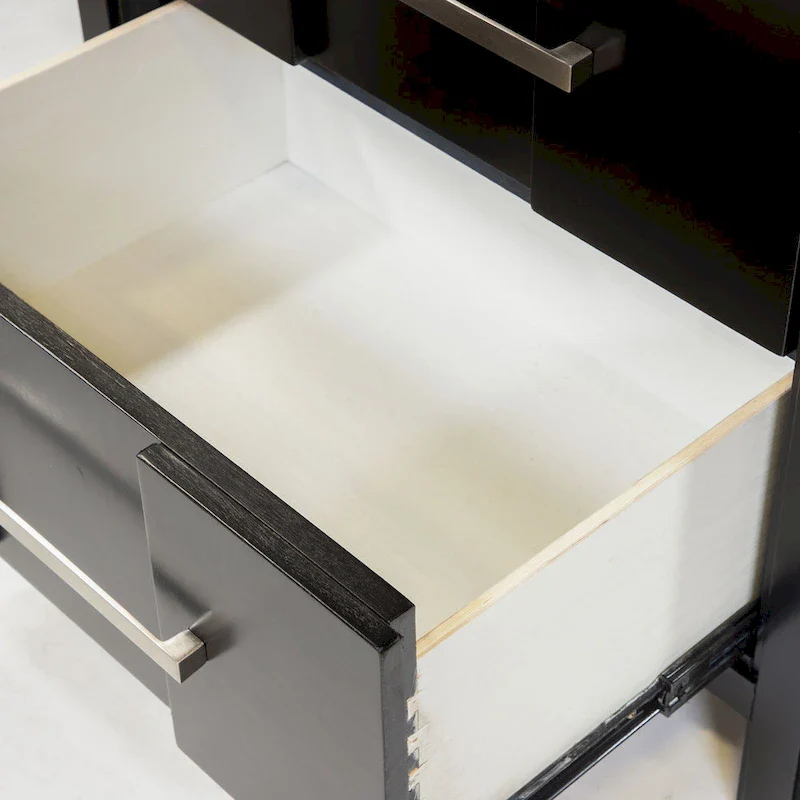 Solid Wood 2-Drawer Nightstand - Light Oak/Espresso/Grey