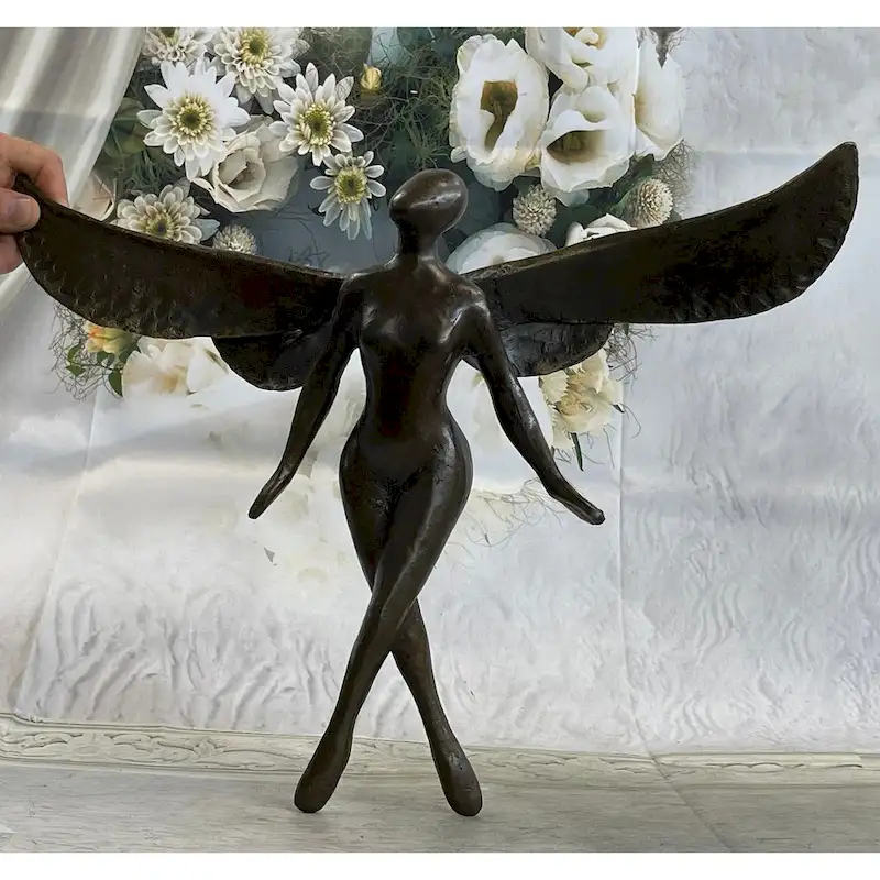 Brown Patina Signed Original Abstract Angel Limited Edition By Watson English Artisan Bronze