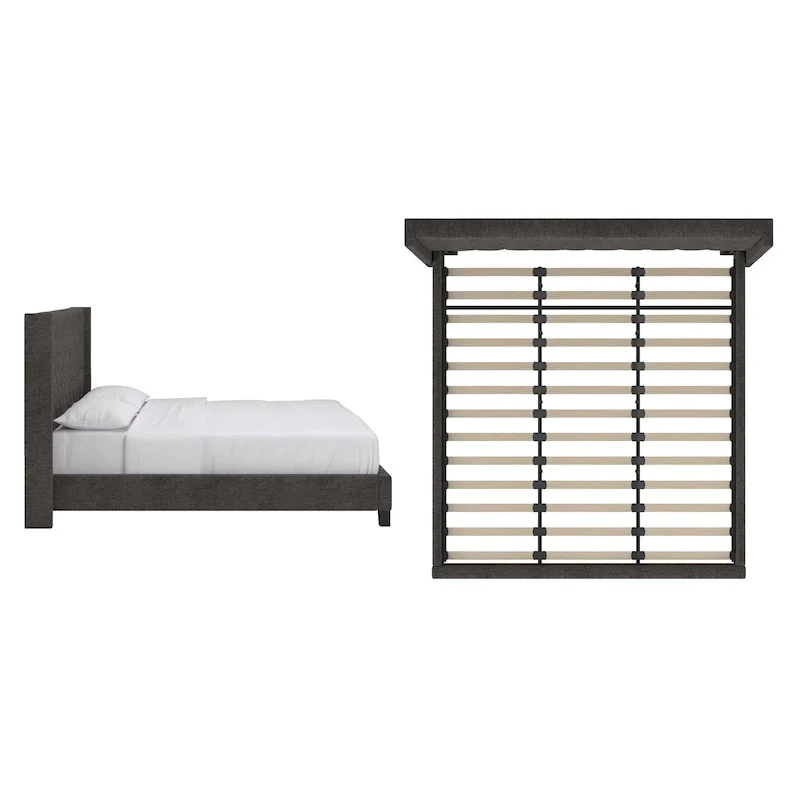 Wingback Button Tufted King Bed