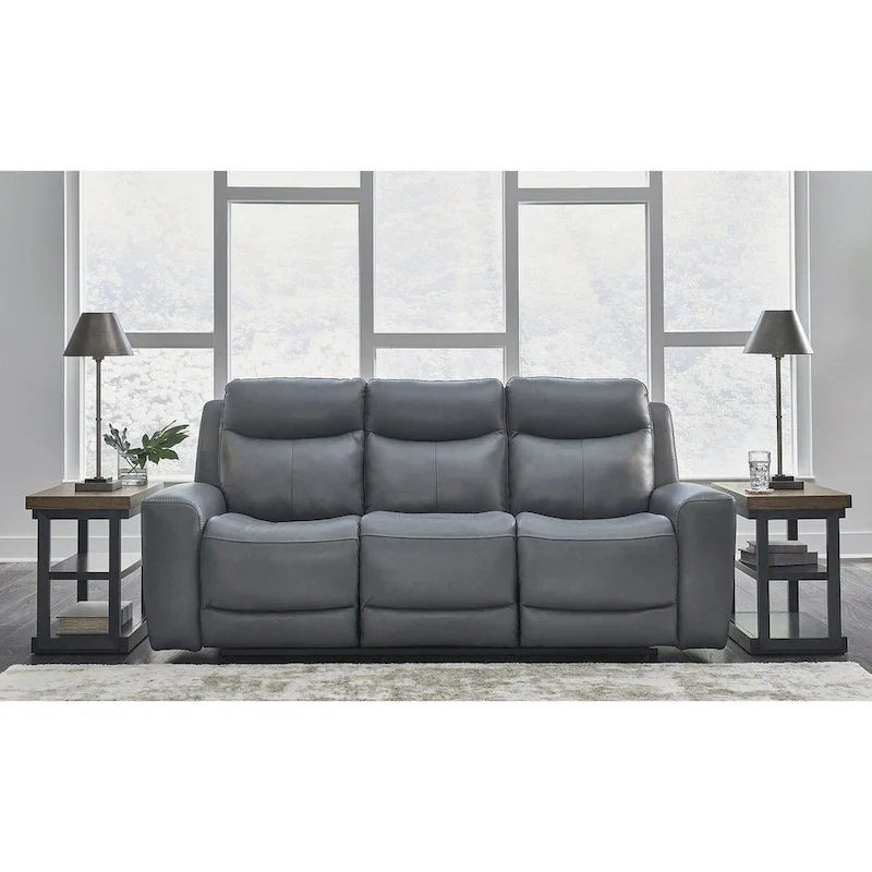 Signature Design by Ashley Mindanao Steel Power Reclining Sofa - 89W x 42D x 43H