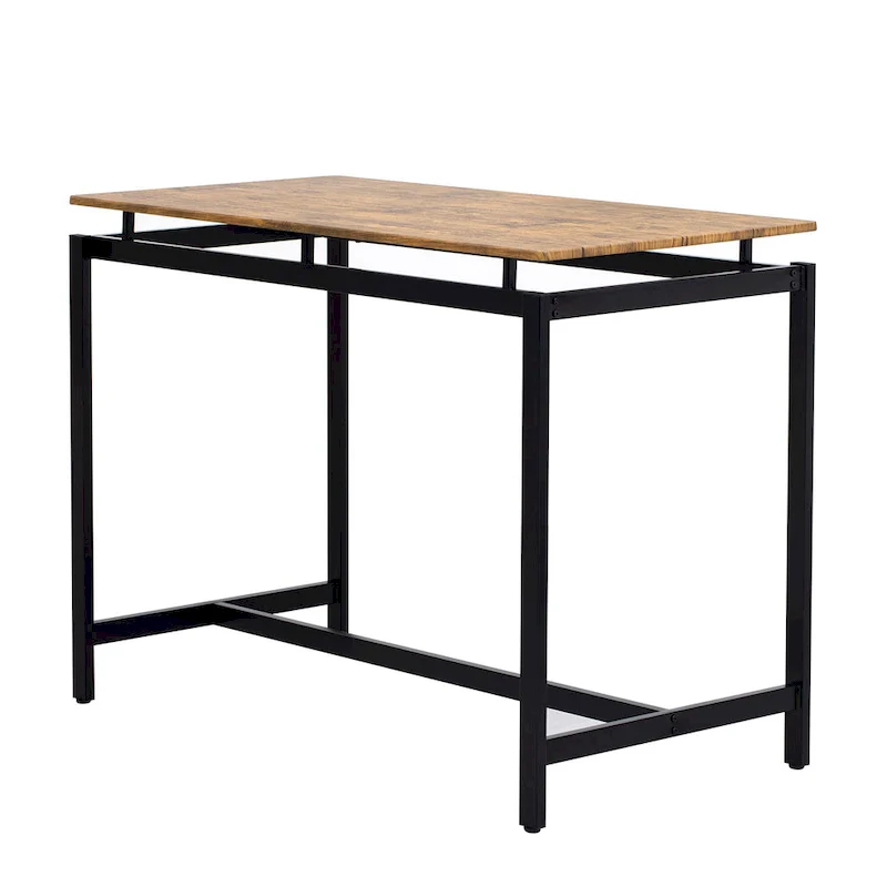 5-Piece Industrial Bar Table Set with Rectangular Table & 4 Chairs