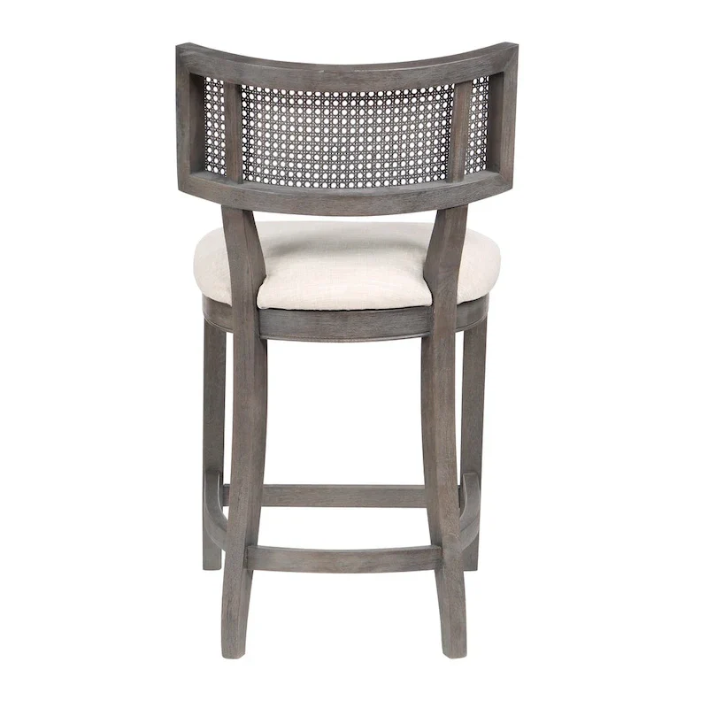 Counter Height Chair with Woven Cane Back - Rubberwood - Beige Seat