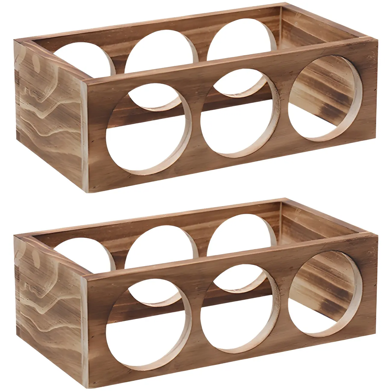 Natural Wooden Stackable Wine Rack Tabletop Wine Holder