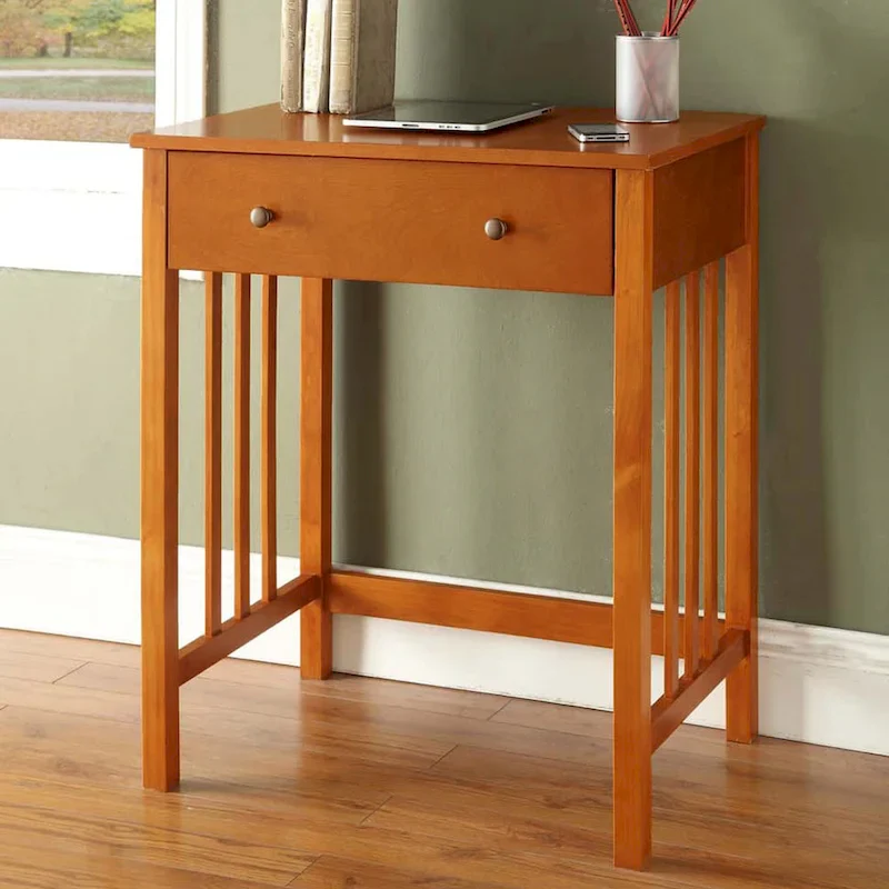 Oak / White / Espresso / Driftwood Mission Style Desk with Sliding Keyboard Drawer - Single Use