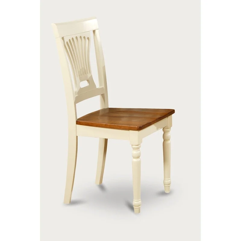 East West Furniture 3 Piece Kitchen Table Set- a Round Dining Table and 2 Dining Room Chairs, Buttermilk & Cherry (Seat Options)