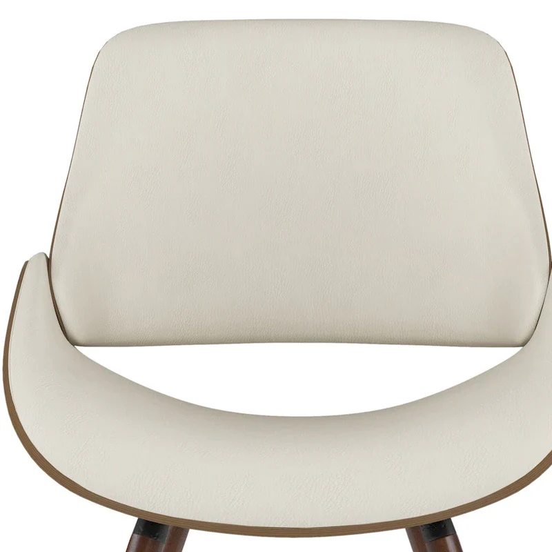 WYNDENHALL Malone Bentwood Dining Chair in Cream Faux Leather - 22.8  D x 20.9  W x 30.9 H