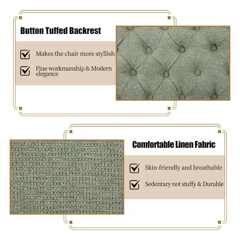 HOMYKA Sherpa Accent Chair Button Tufted Upholstered Linen Velvet Modern Armchair