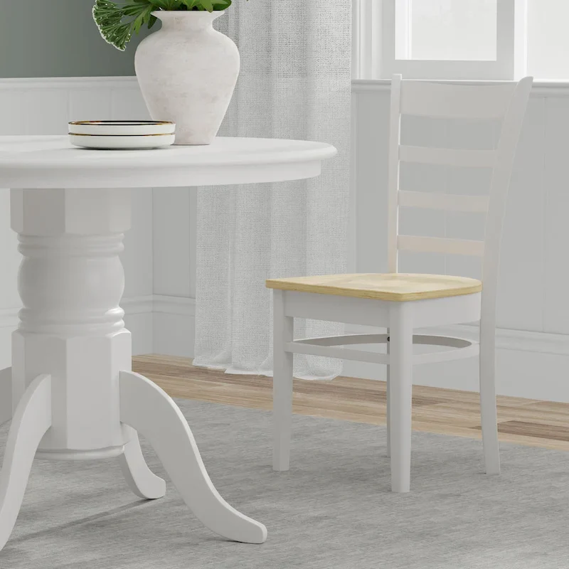 5-Piece Dining Set, 42  Round Pedestal Table and Slat Back Chairs