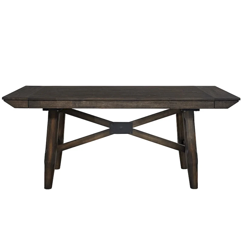 Double Bridge Dark Chestnut 7 Piece Trestle Table Set