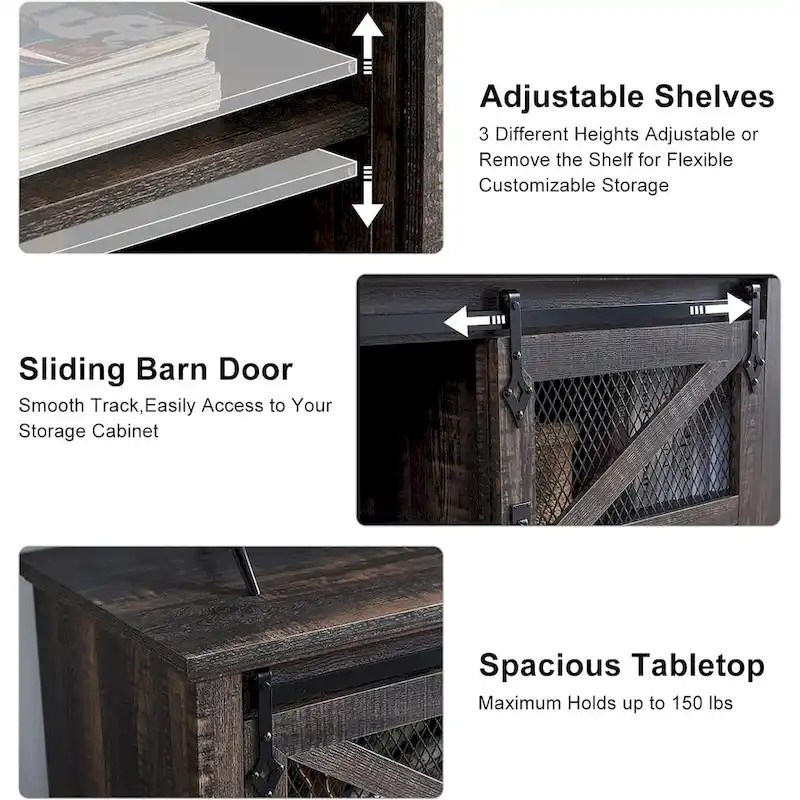 Industrial & Farmhouse TV Stand, Entertainment Center, TV Console