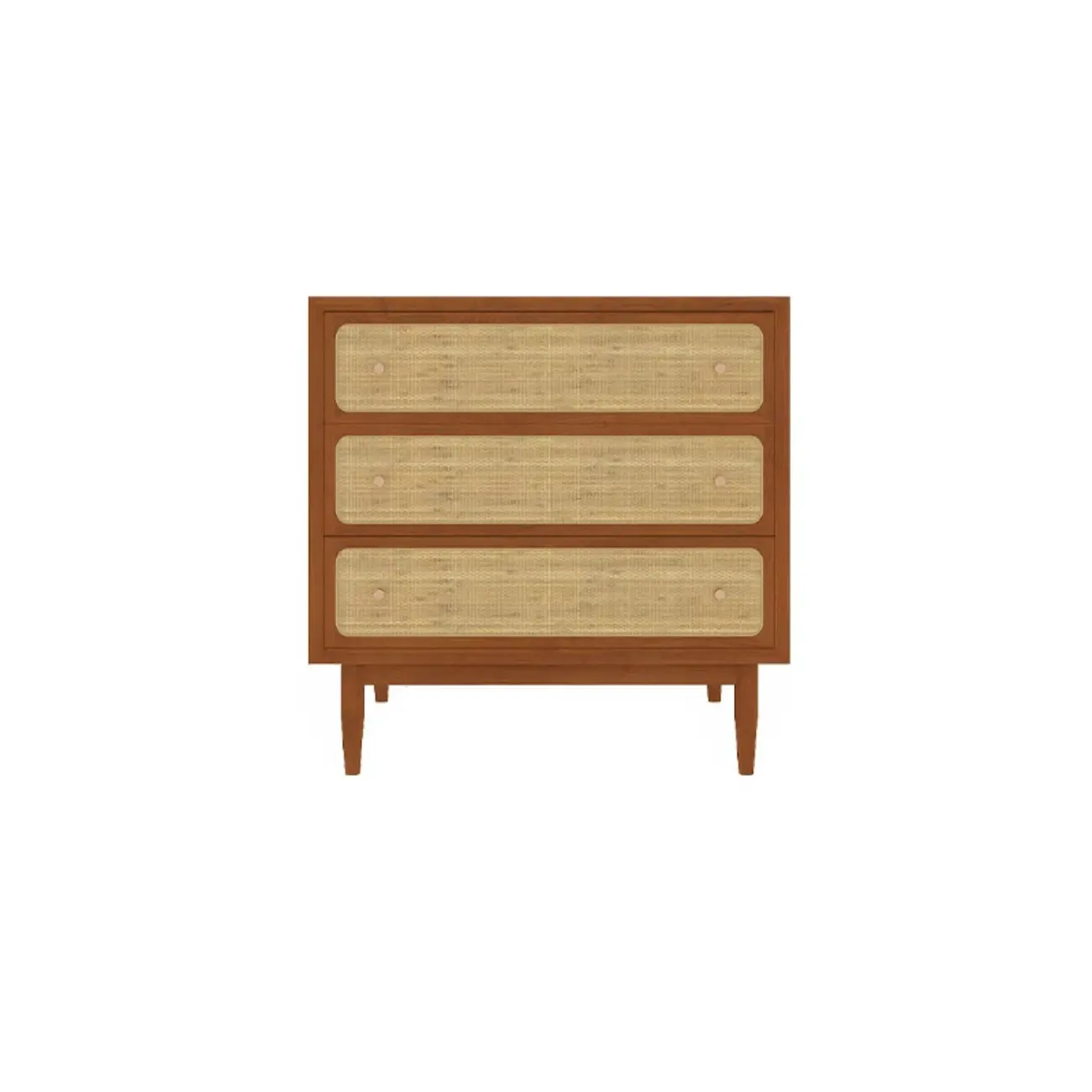 Tropical Wooden Dresser with Drawers and Gold Handles