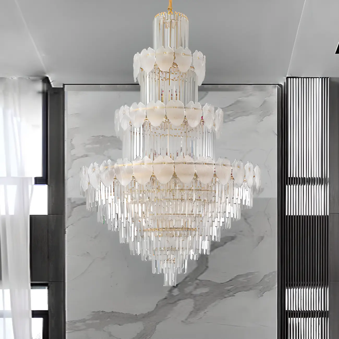 Luxury Crystal Round Chandelier with Elegant Tiered Design