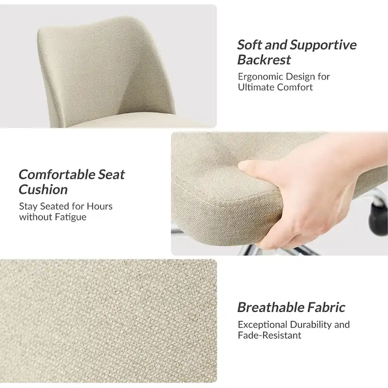 Sergio Modern Armless Office Chair with Mental Leg by HULALA HOME