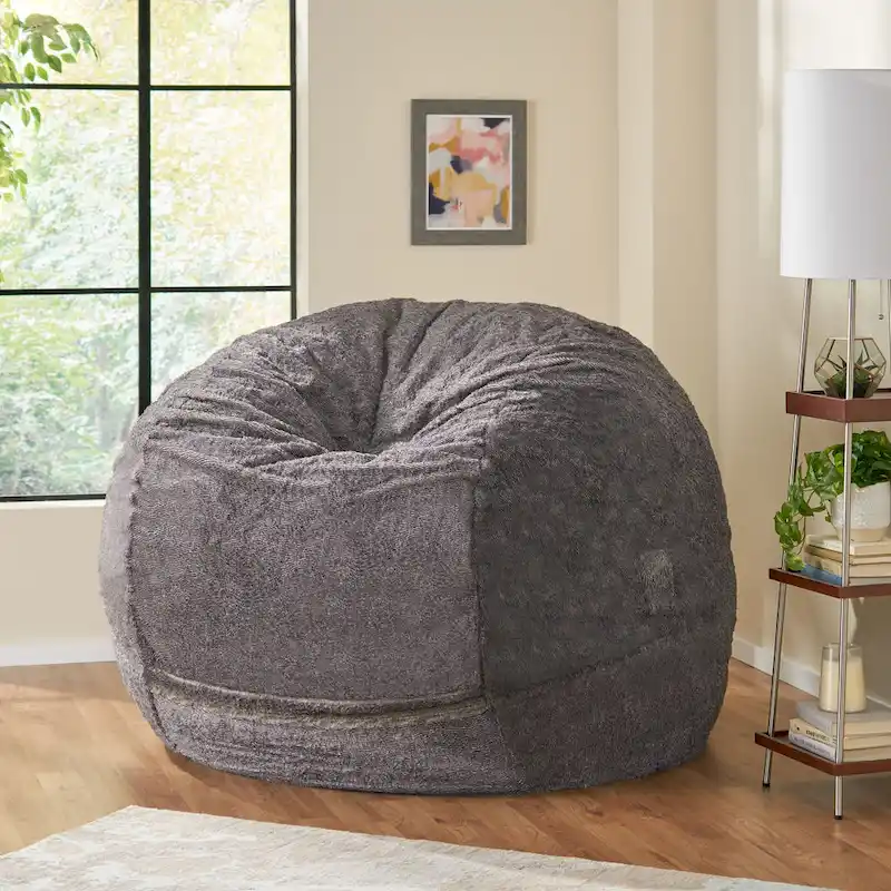 Greyrock Modern Glam Faux Fur Winter Bean Bag by Christopher Knight Home