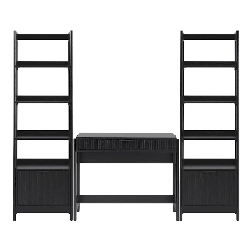 Middlebrook 3-Piece Set Writing Desk with 2 Narrow Bookcases