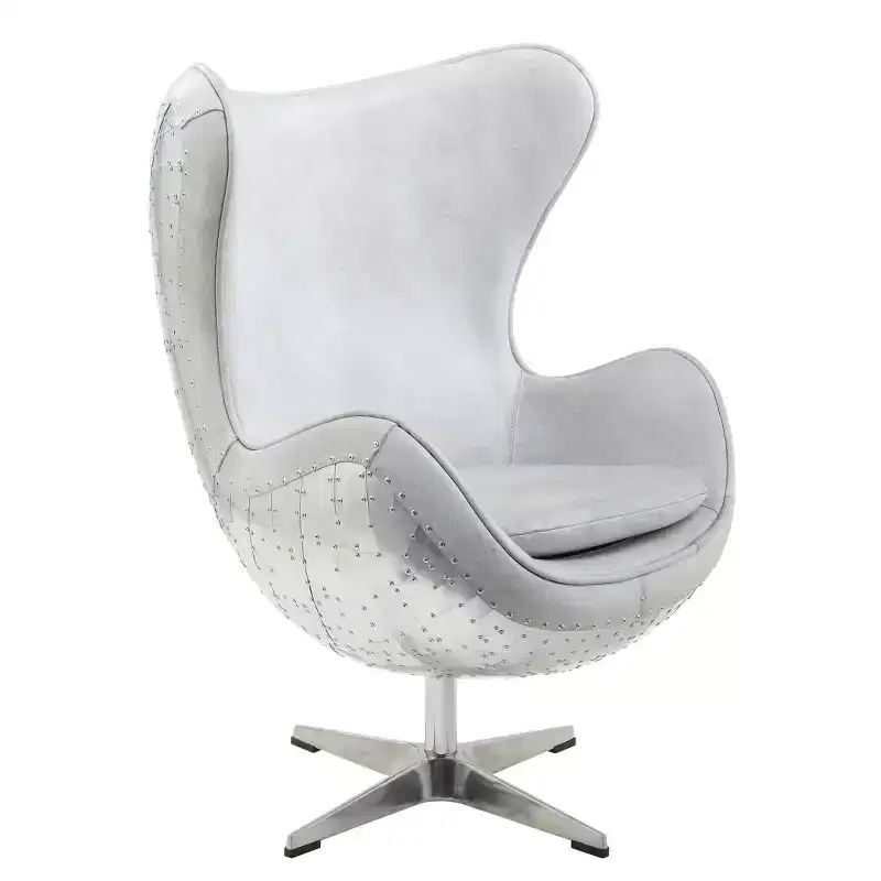 33.5" Brancaster Accent Chair: Acme Furniture, No Assembly, Swivel Base, Wood Composite