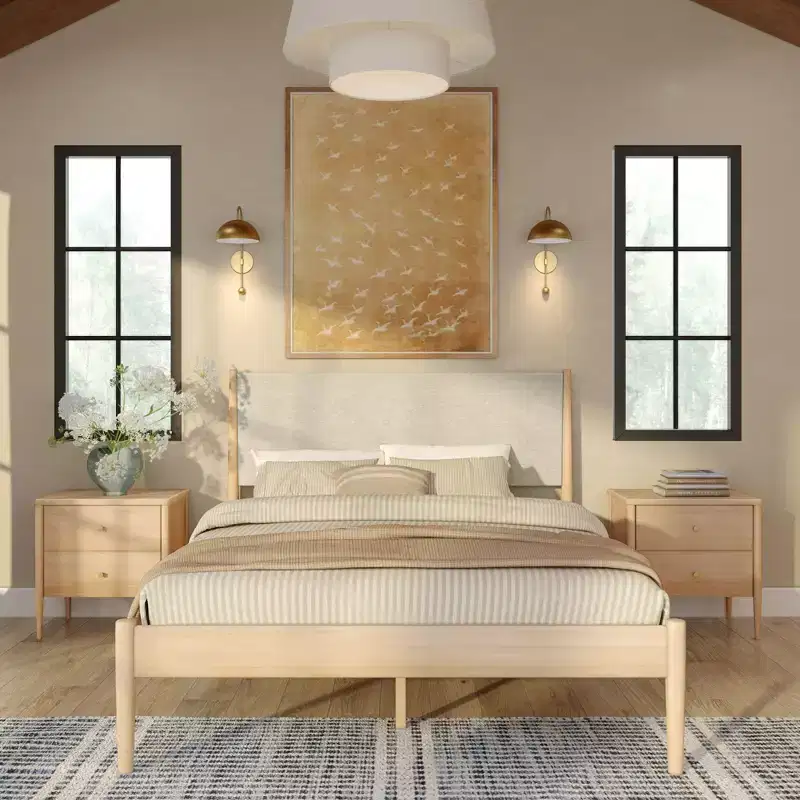 Harbor Queen Bed with Upholstered Headboard
