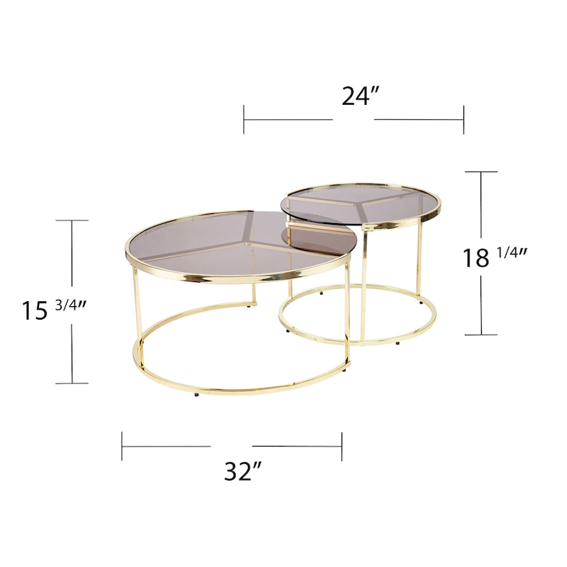SEI Furniture Marlei Modern 2-Piece Nesting Coffee Table