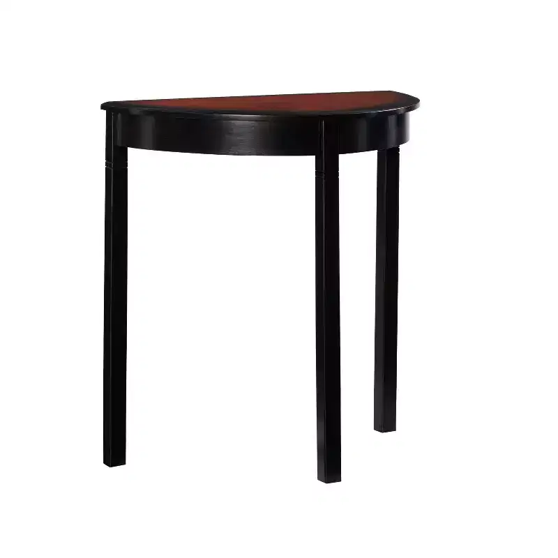 Camden Traditional Wood Demi Lune Console Table Black Cherry - Linon