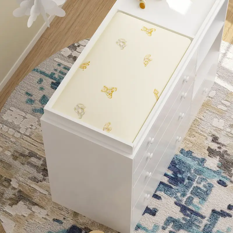 White 5-Drawer Changing Table Dresser, Single User