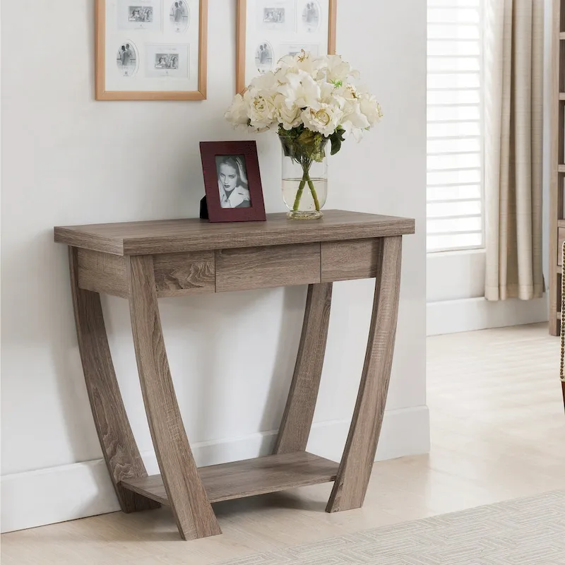 Modern Console Table with Drawer and Shelf - 36 inch