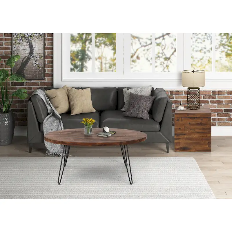 Raffles 44 Wood Oval Cocktail Table