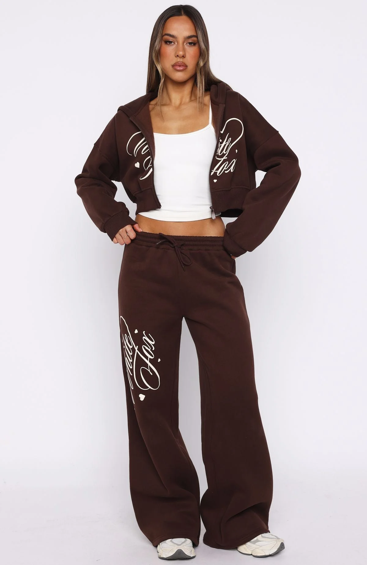 Love You Regardless Wide Leg Sweatpants Chocolate