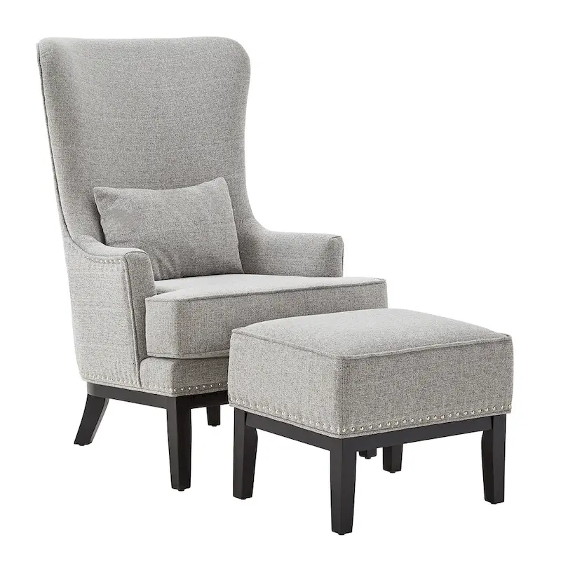 Capella Highback Wing Lounge Chair with Footstool by iNSPIRE Q Artisan