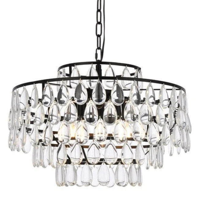 Elegant Lighting 1102D20 Mila 5 Light 20  Wide Crystal Pendant with