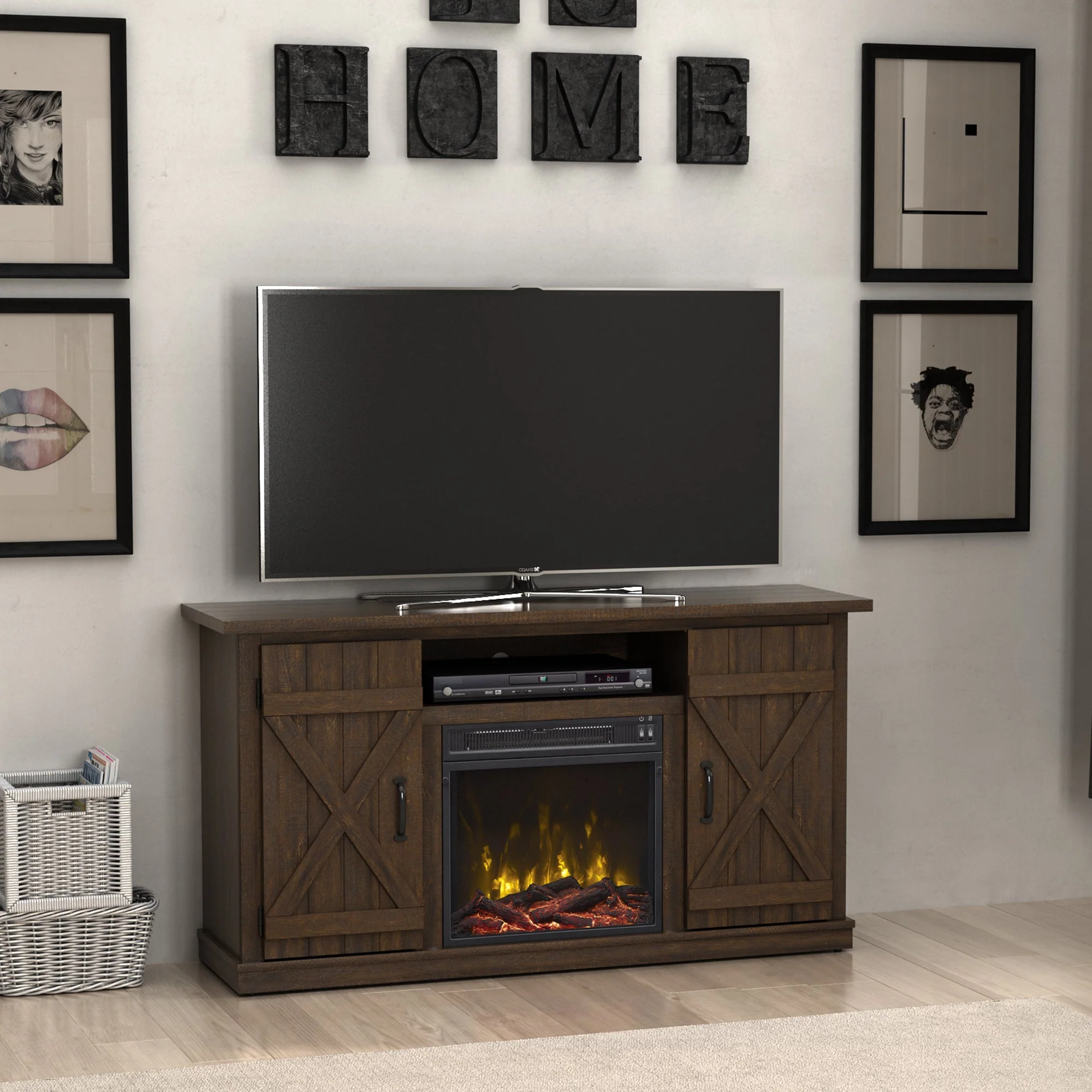 Cottonwood Electric Fireplace TV Stand Media Console