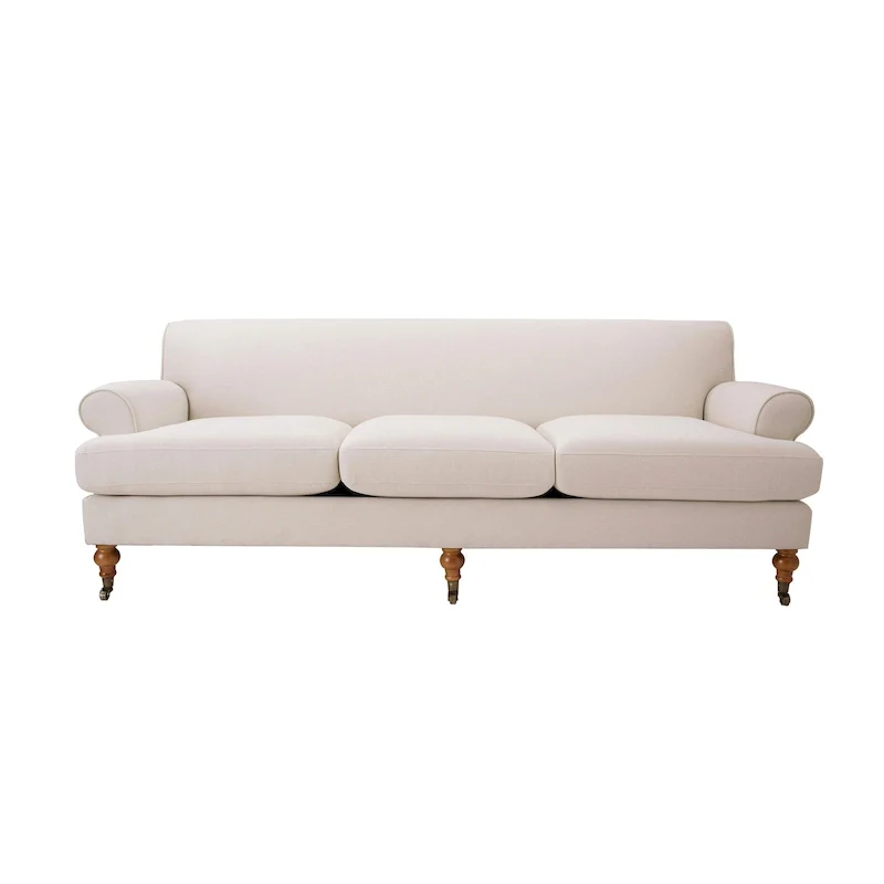 Alana Lawson 88 Inch Living Room Sofa  Three Cushion Couch with Rolled Arms and Tight Back  Minimal Assembly Required