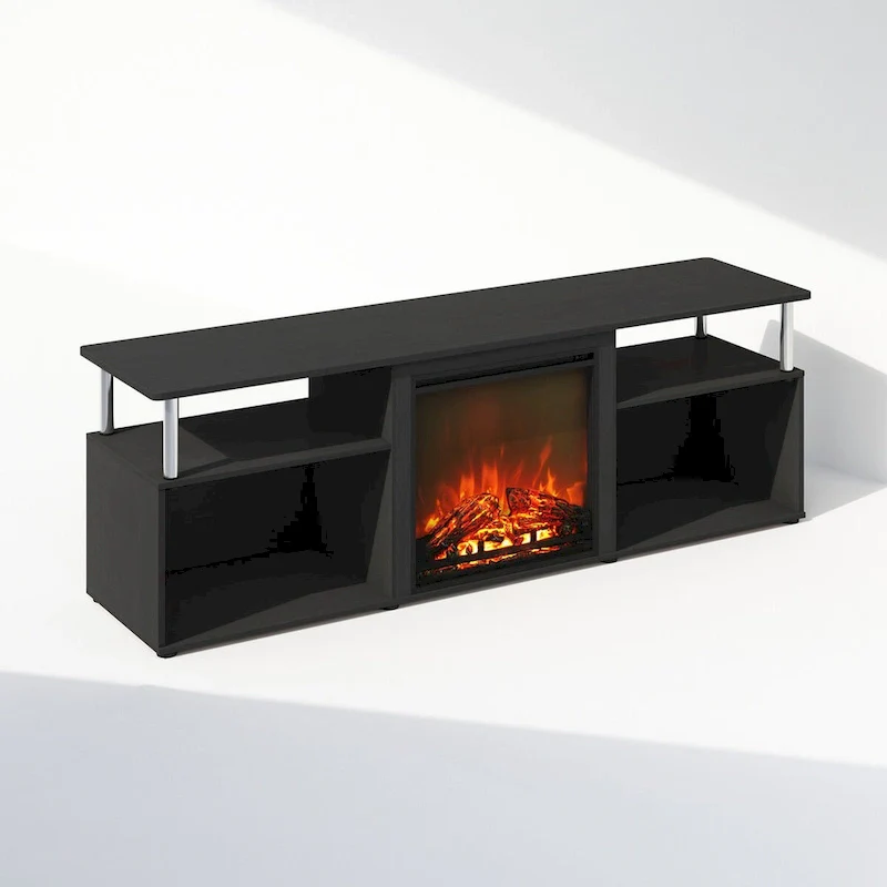 Jensen Open Storage No-Heat Decorative Electric Fireplace TV Stand for TVs up to 70 Inch