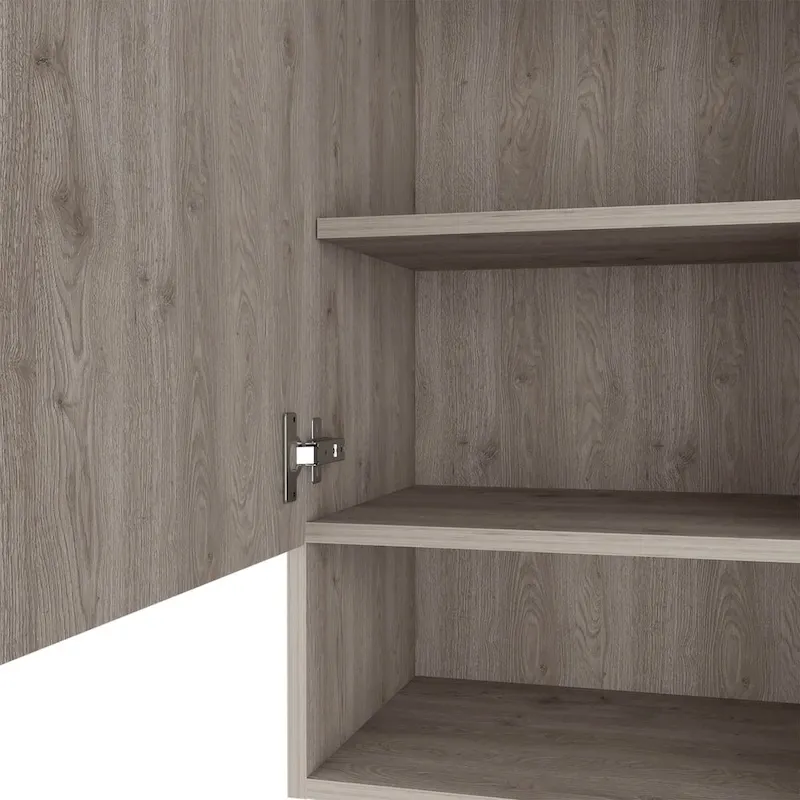 Medicine Cabinet , Two Internal Shelves, Light Oak / White Finish