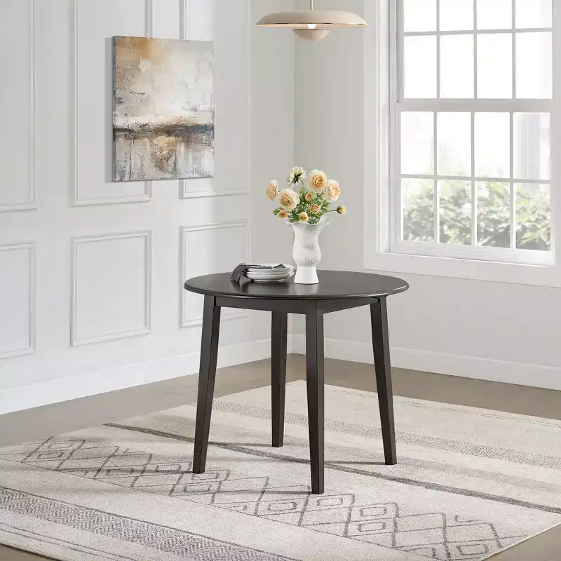 ROME + OAK Hinged Drop Leaf Dining Table Round Tabletop