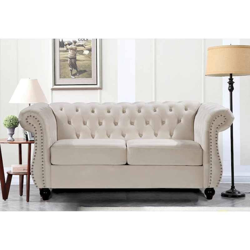 Antoinette Chesterfield 2-Piece Set- Sofa & Loveseat