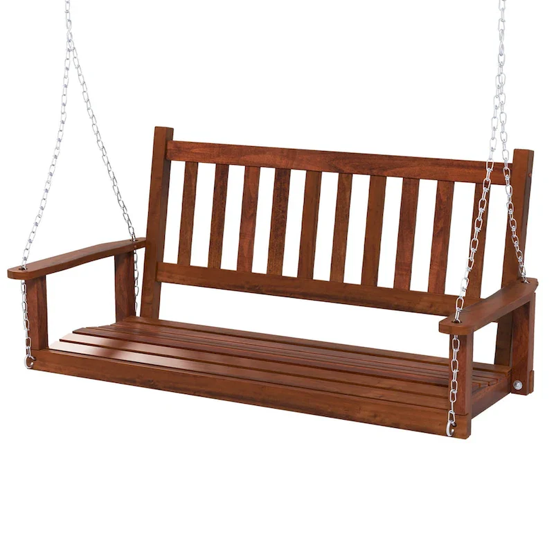Costway 2-Person Wooden Outdoor Porch Swing Heavy Duty Patio Hanging - See Details