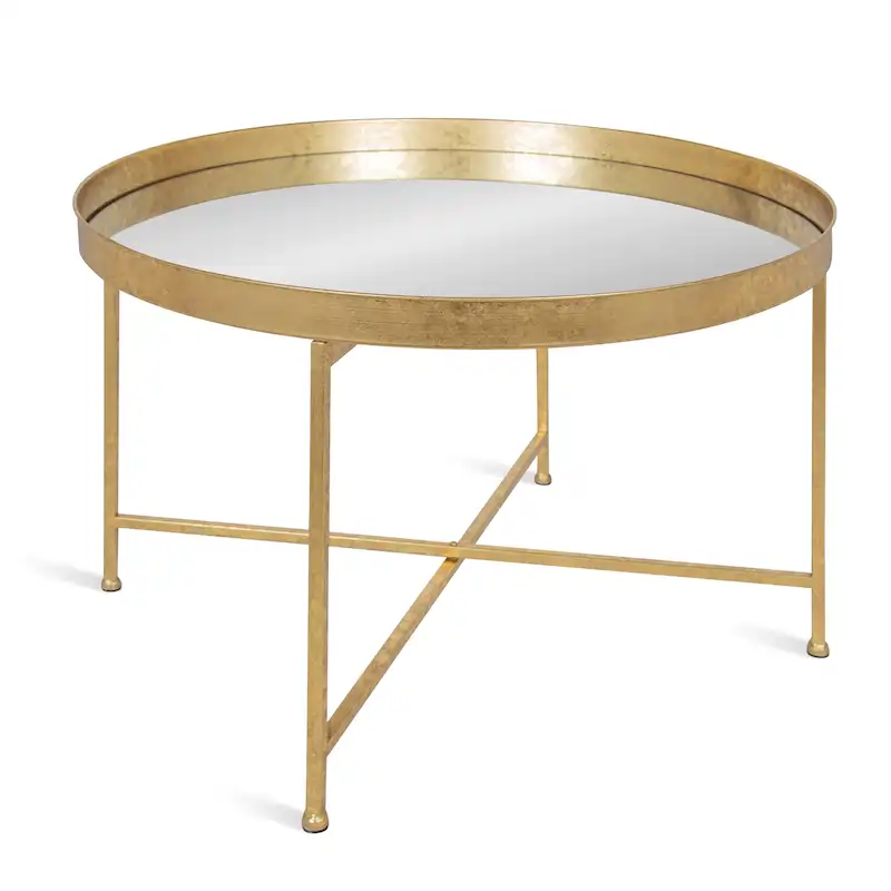Kate and Laurel Celia Round Metal Coffee Table - 28.25x28.25x19