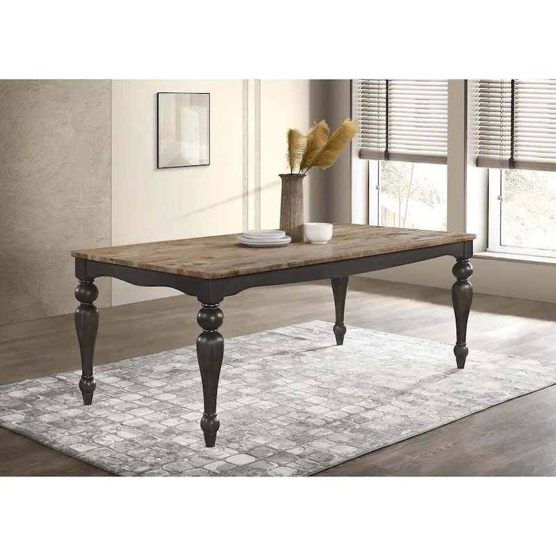 Dining table, with lathe-cut table legs