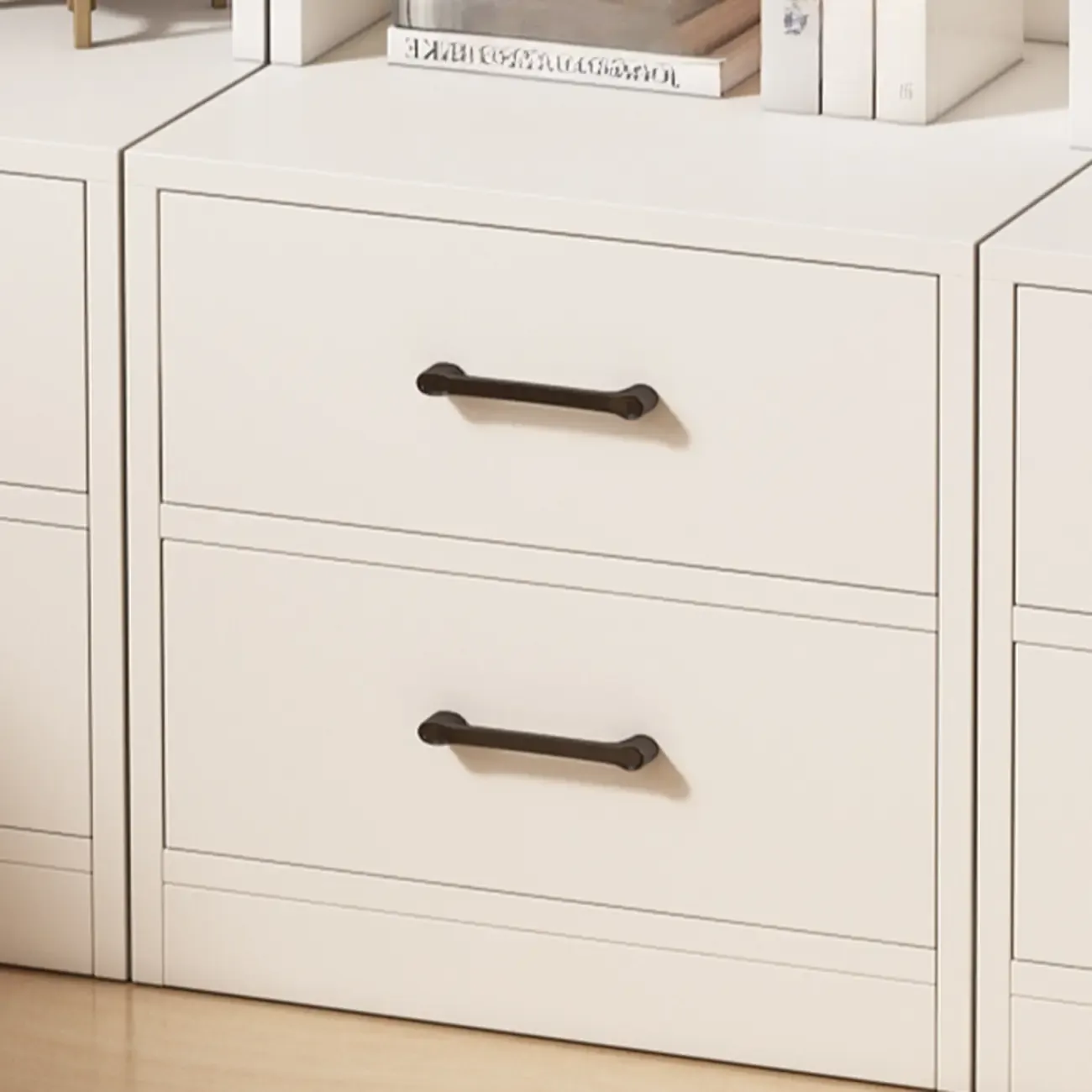 Multi-functional Wooden 5-Shelf Closed Back White Bookcase