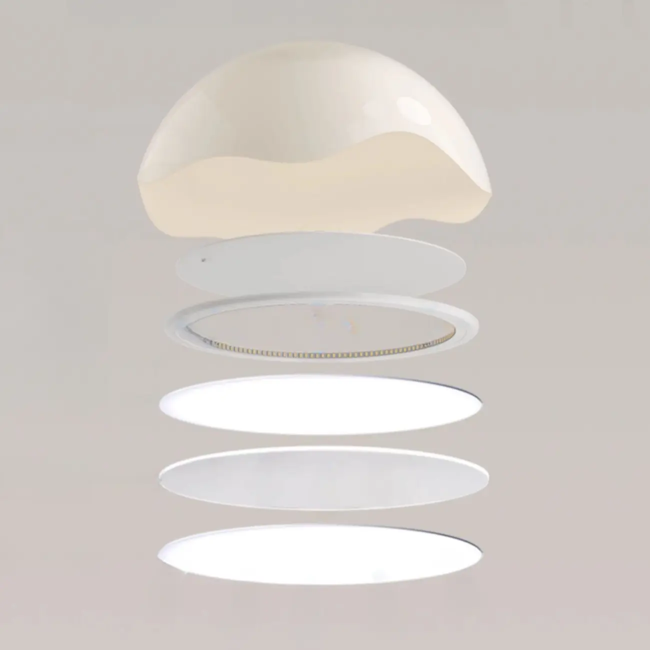 Modern Black White Acrylic Dome Pendant Light