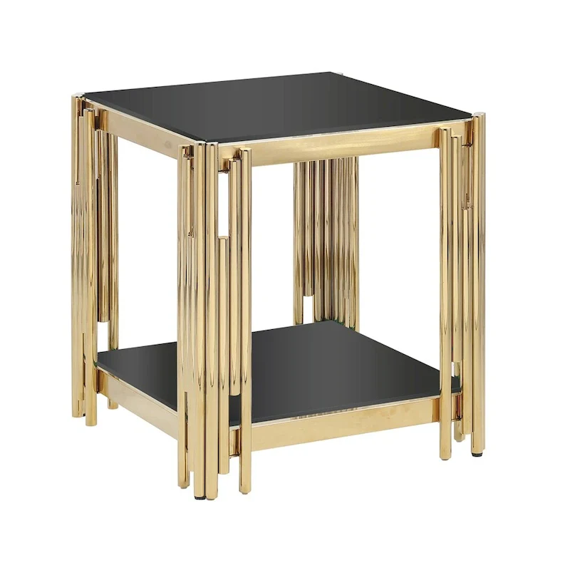 20 Stainless Steel Tempered Glass End Table