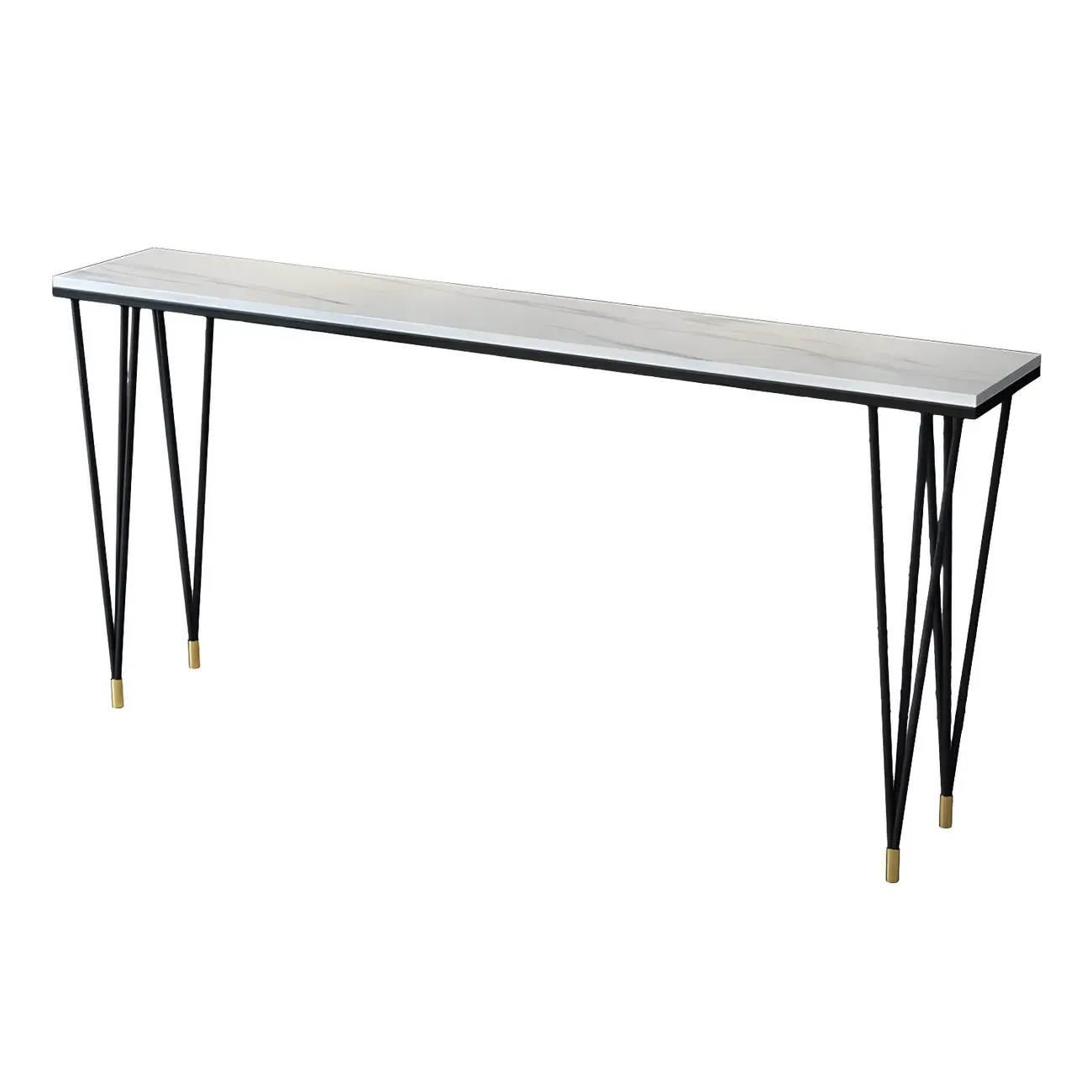 Sleek Black Faux Marble Top Bar Tables
