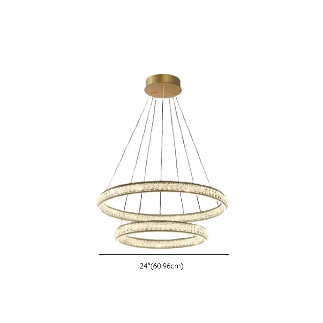 Luxury LED Golden Tiered Ring Crystal Chandelier